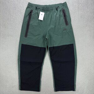 Nike Tech Pant Men Extra Large Green Black Woven Oversized Parachute Loose Baggy